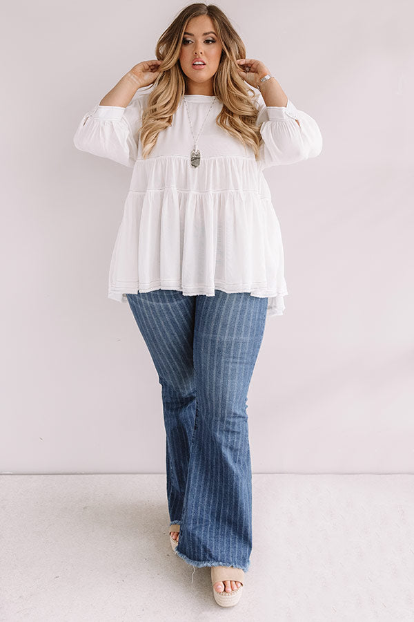 Everlasting Happiness Babydoll Top In White  Curves Image - 2