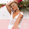 Prosecco Poolside Mesh One Piece Swimsuit in White Image - 1