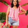 Key To Happiness Shift Tank In Pink Image - 1