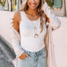 Casual Friday Lace Trim Tank In Ivory Image - 1