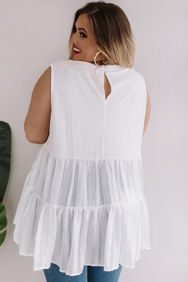 Chic City Girl Babydoll Tunic Top In White  Curves Image - 4