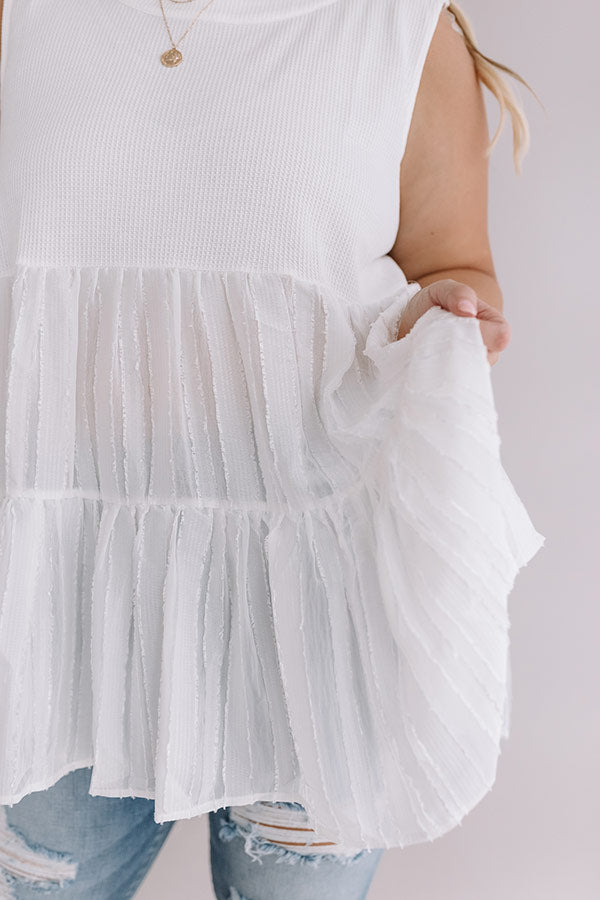 Chic City Girl Babydoll Tunic Top In White  Curves Image - 5