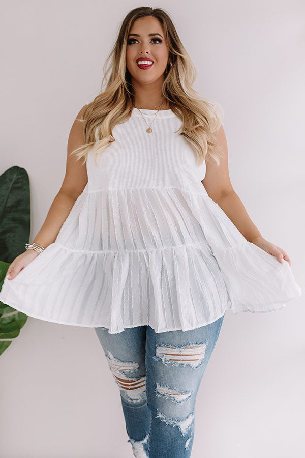 Chic City Girl Babydoll Tunic Top In White  Curves Image - 2