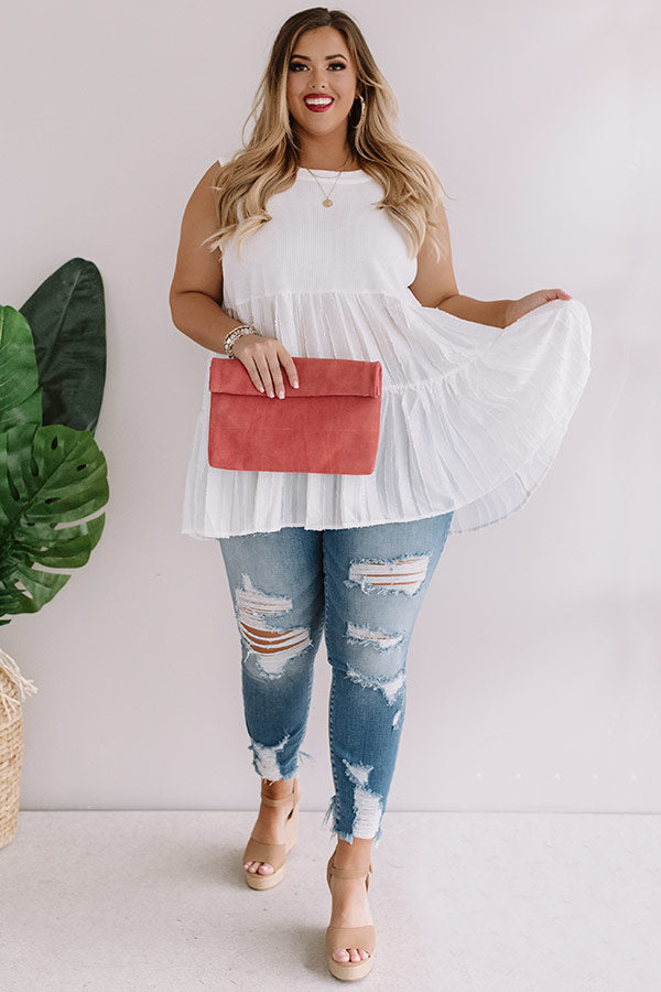 Chic City Girl Babydoll Tunic Top In White  Curves Image - 3