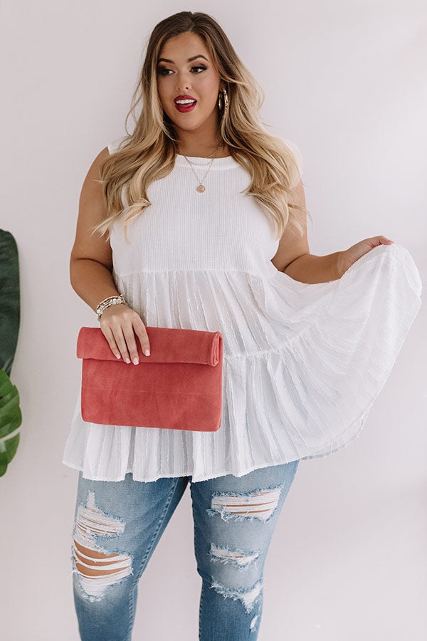 Chic City Girl Babydoll Tunic Top In White  Curves Image - 1