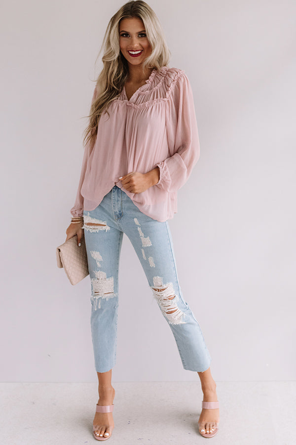Feeling Flirty Shift Top In Blush Image - 2