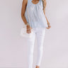 Key To Happiness Shift Tank In Sky Blue Image - 1