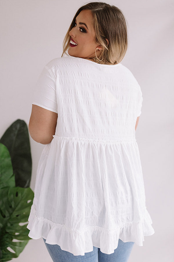 Kisses In Capri Babydoll Top In White  Curves Image - 3