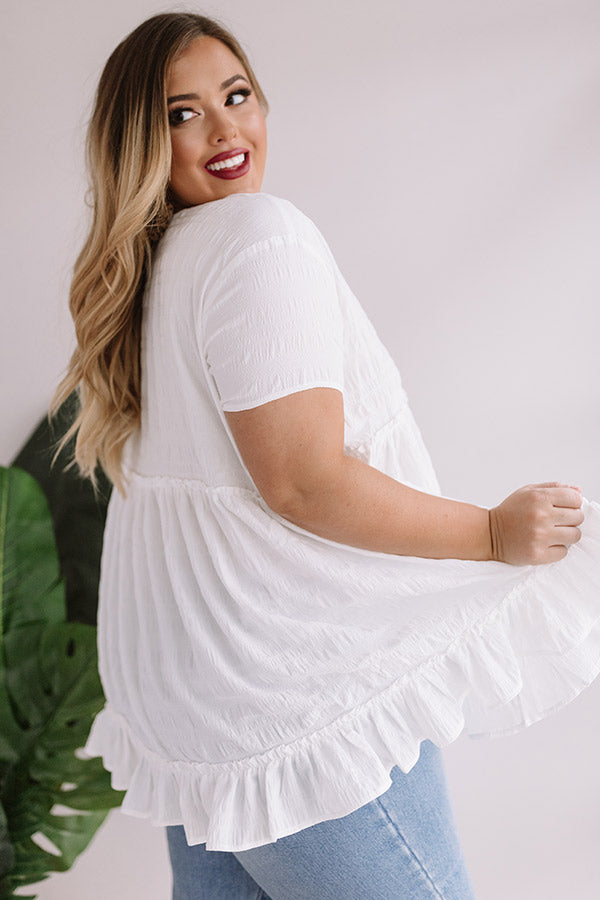 Kisses In Capri Babydoll Top In White  Curves Image - 5