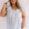 Key To Happiness Shift Tank In Sky Blue Curves Image - 1
