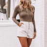 No Drama Ribbed Bodysuit In Mocha Image - 1