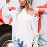 Bahama Sunrise Frayed Sweater in Cream Image - 1