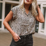 London And Lattes Leopard Button Up Top In Iced Latte Image - 1