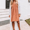 Santorini Swooning Babydoll Dress In Iced Mocha Image - 1
