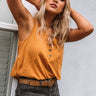 Breezy Nights Shift Tank In Camel Image - 1