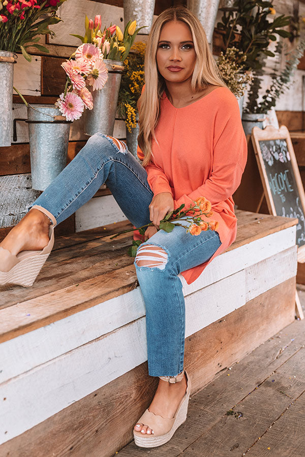 Napa Chill Shift Sweater in Coral Image - 3
