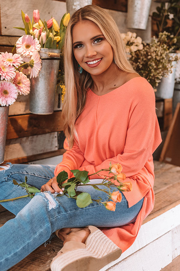 Napa Chill Shift Sweater in Coral Image - 2