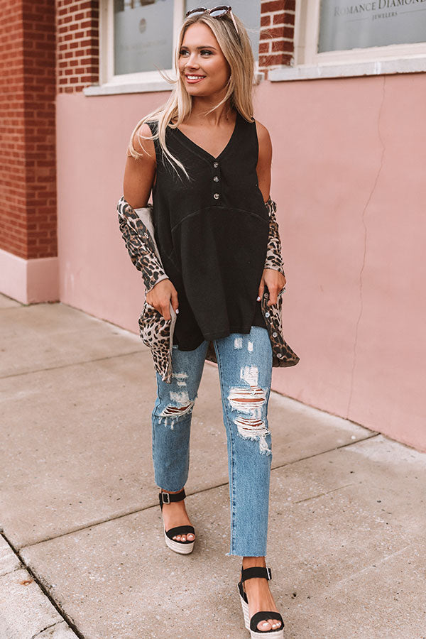 Breezy Nights Shift Tank In Black