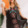 Cocktail Please Embroidered Shift Dress In Black Curves Image - 1