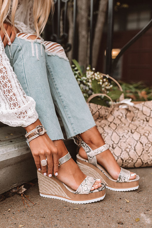 The Allen Wedge In Snake Print