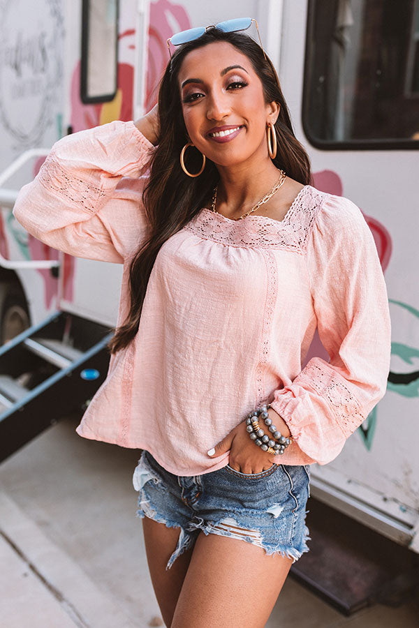 Love Island Shift Top In Peach Image - 2