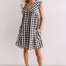 Coconut Kisses Checkered Babydoll Romper In Black Image - 1