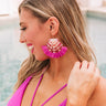 Seaside Spell Fan Earrings In Berry Image - 1
