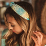 Kiss Me At Sunset Tie Dye Headband In Turquoise Image - 1