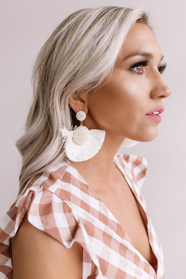 Talkin' About Tulum Fan Earrings In Ivory