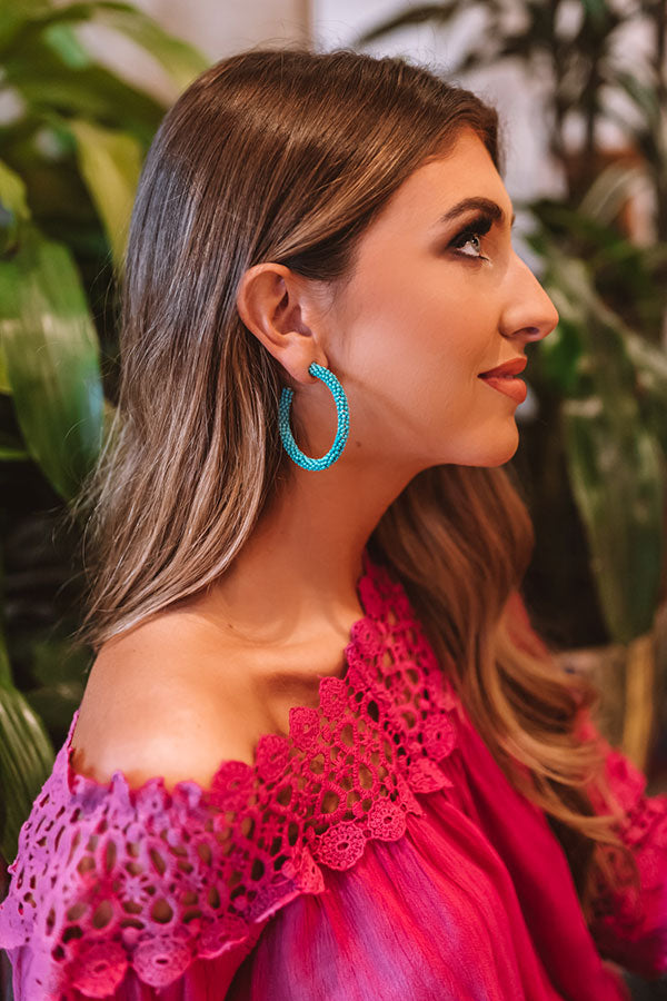 Bay Of Bliss Beaded Hoop Earrings