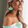Pineapple Martini Fan Earrings In Ocean Wave Image - 1