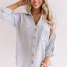 Meet Up For Margs Button Down Top In Airy Blue Image - 1