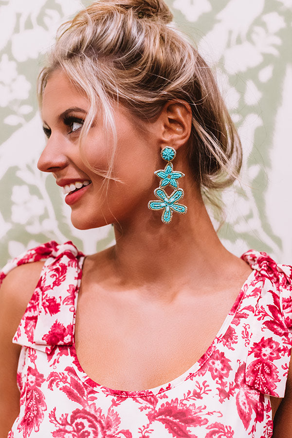 Set For Shore Beaded Earrings In Turquoise
