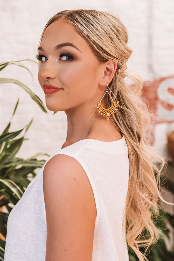 Excited For Paradise Earrings In Mustard