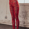 Passion For Fitness High Waist Cheetah Print Active Legging In Red Image - 1