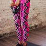 Passion For Fitness High Waist Snake Print Active Legging In Rose Image - 1