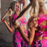 Passion For Fitness Snake Print Mesh Sports Bra In Rose Image - 1