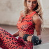 Passion For Fitness Cheetah Print Mesh Sports Bra In Red Image - 1
