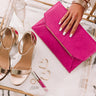 Champagne Splash Faux Leather Clutch Image - 1