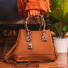 Your Biggest Fan Faux Leather Tote in Camel Image - 1