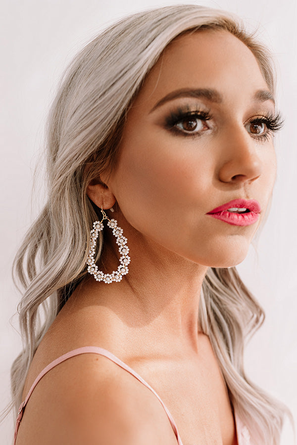 Sun-Sational Beaded Earrings In Ivory