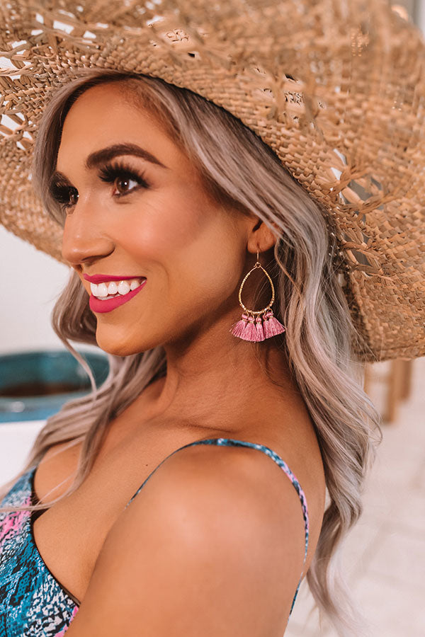 Pieces Of Paradise Tassel Earrings In Violet