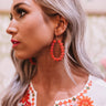 Sun-Sational Beaded Earrings In Tangerine Image - 1