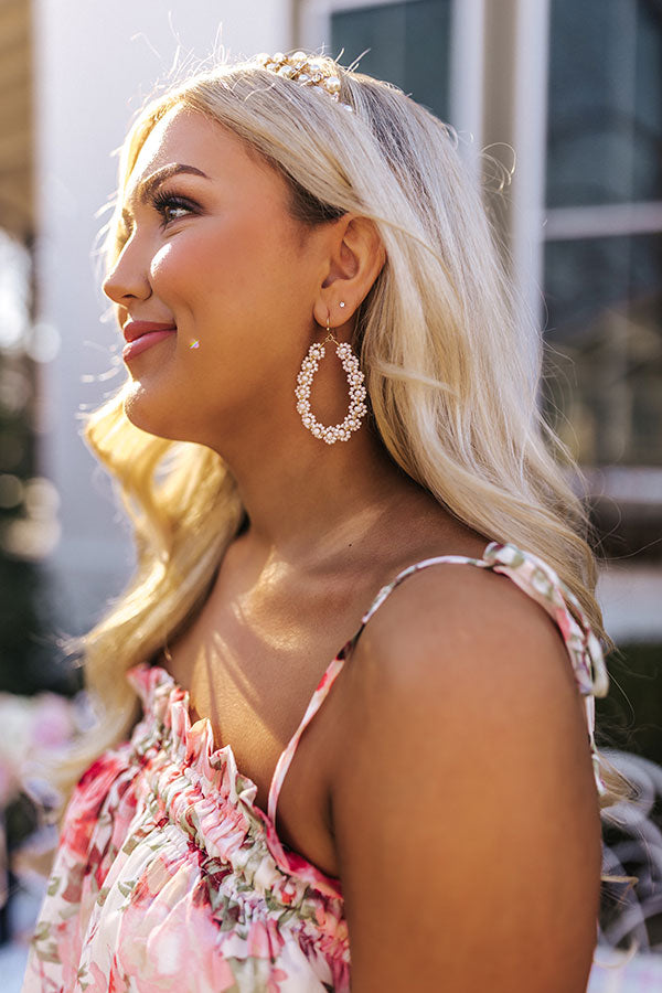 Sun-Sational Beaded Earrings In Champagne