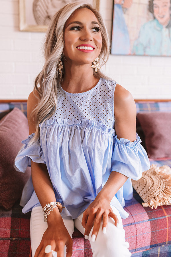 Baja Beautiful Babydoll Top In Sky Blue