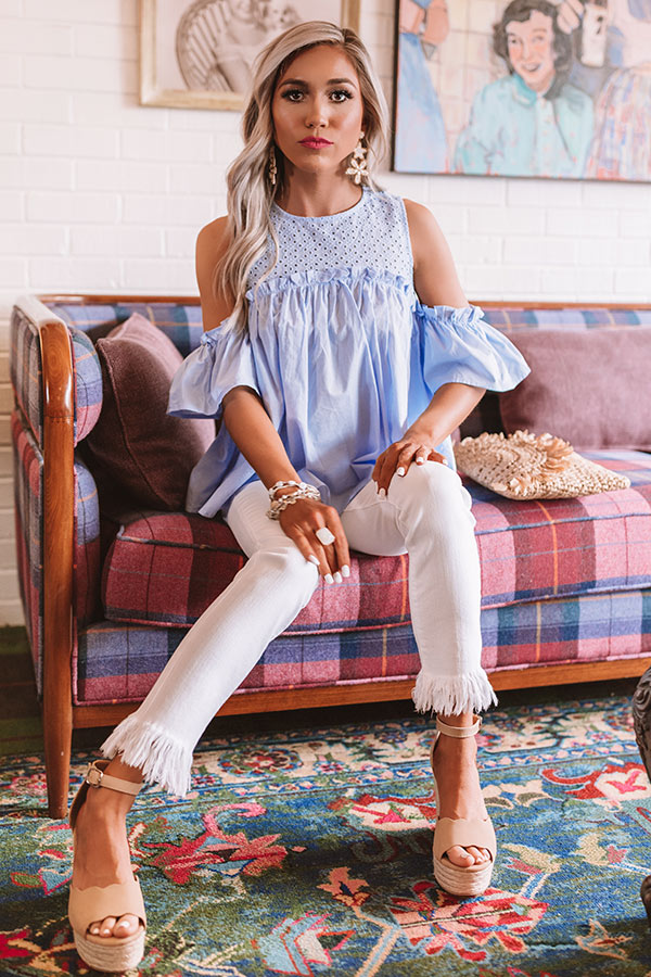 Baja Beautiful Babydoll Top In Sky Blue Image - 2