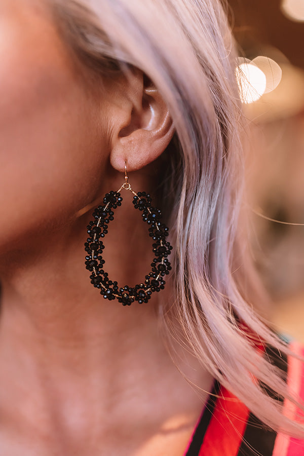 Sun-Sational Beaded Earrings In Black