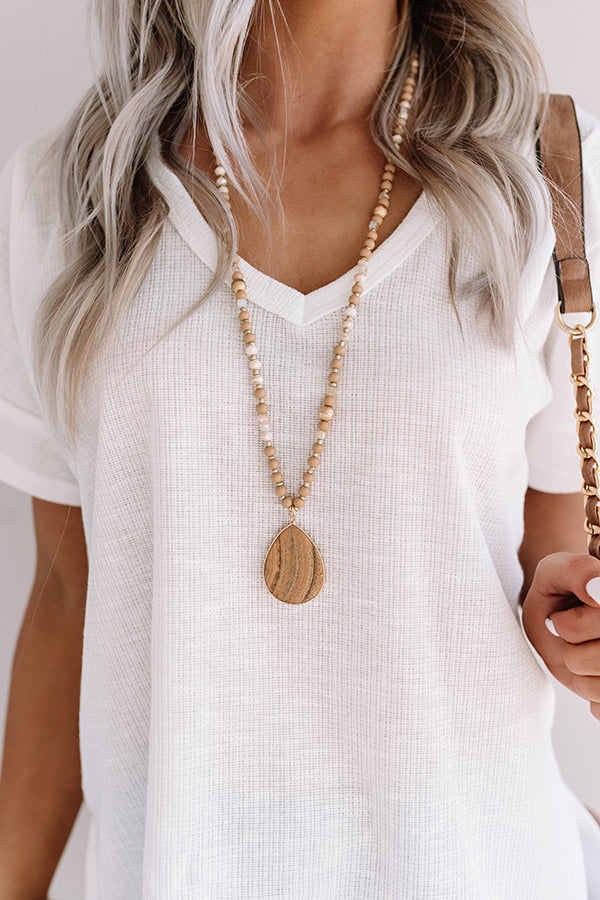 Sea Dive Beaded Necklace In Iced Latte