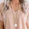 Sea Dive Beaded Necklace In White Image - 1
