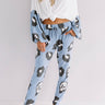 Seaside Twist Leopard Joggers in Sky Blue Image - 1